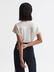 Reiss T-Shirts & Vests | Delia V-Neck Short Sleeve Top Black - Women