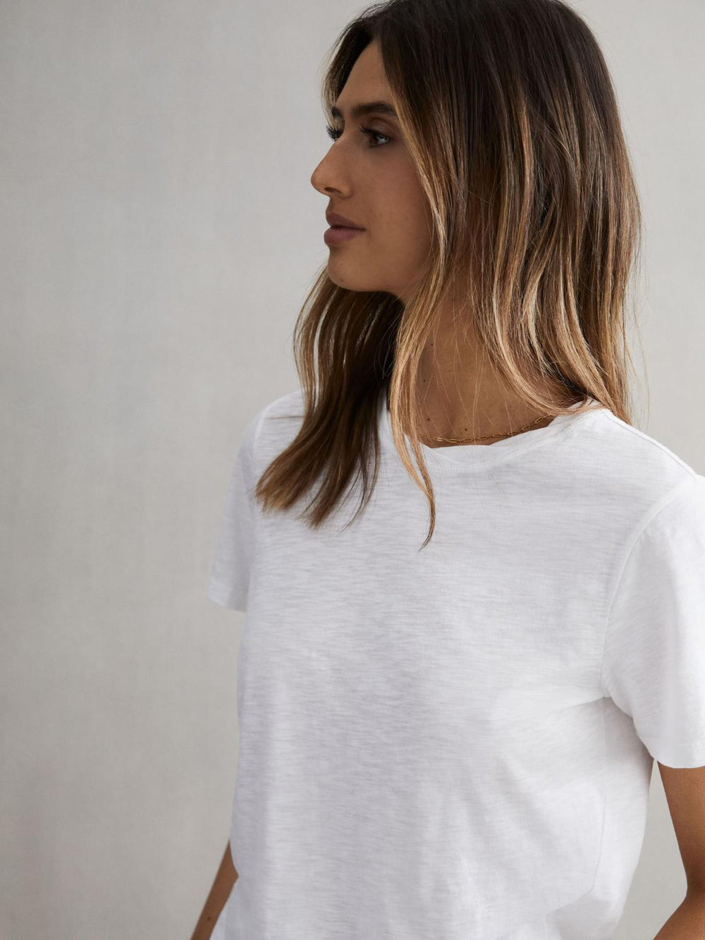 Reiss T-Shirts & Vests | Joey Slub Cotton T-Shirt White - Women