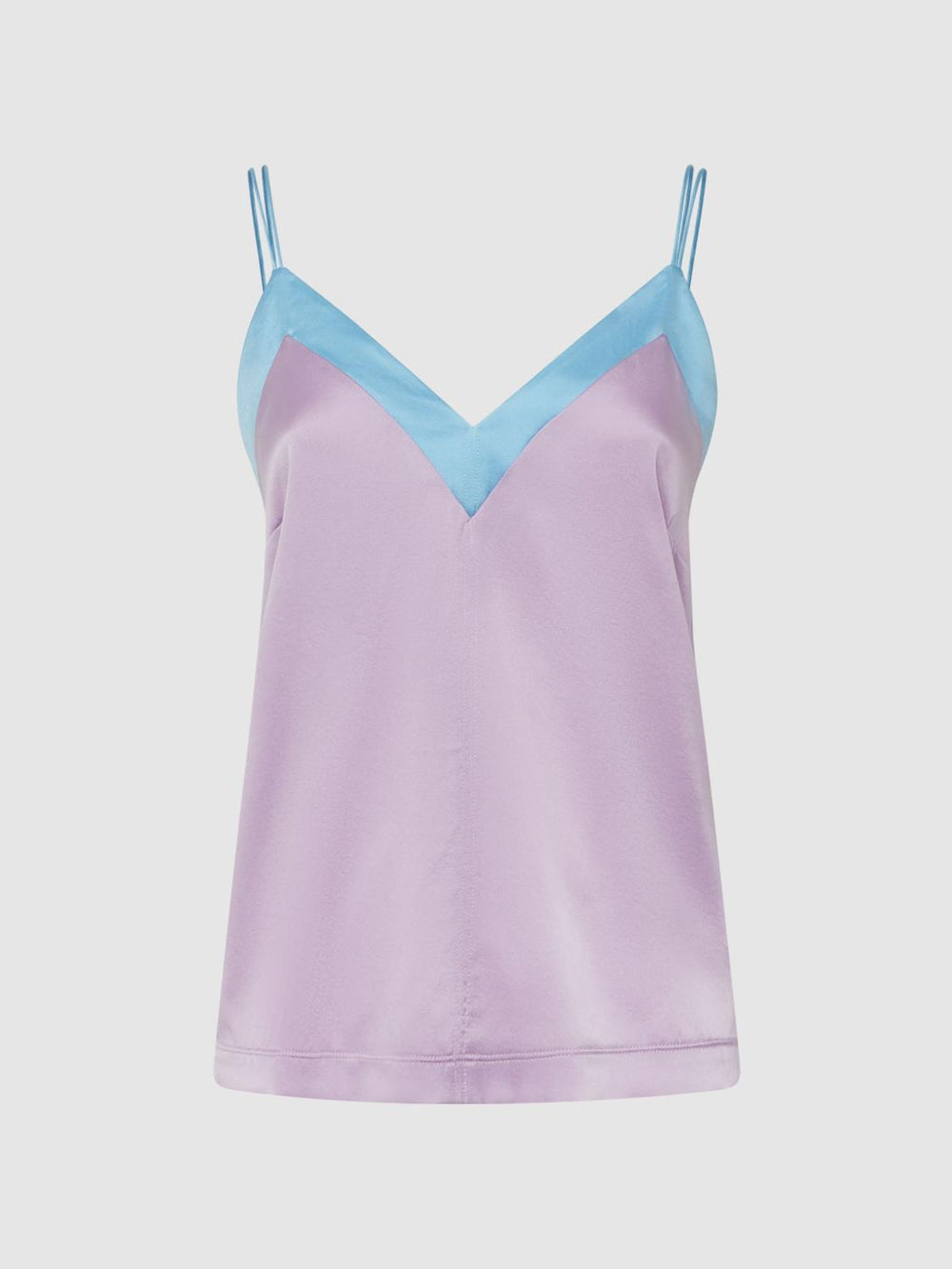 Reiss T-Shirts & Vests | Payton Silk Blend Colourblock Vest Lilac/blue - Women