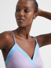 Reiss T-Shirts & Vests | Payton Silk Blend Colourblock Vest Lilac/blue - Women