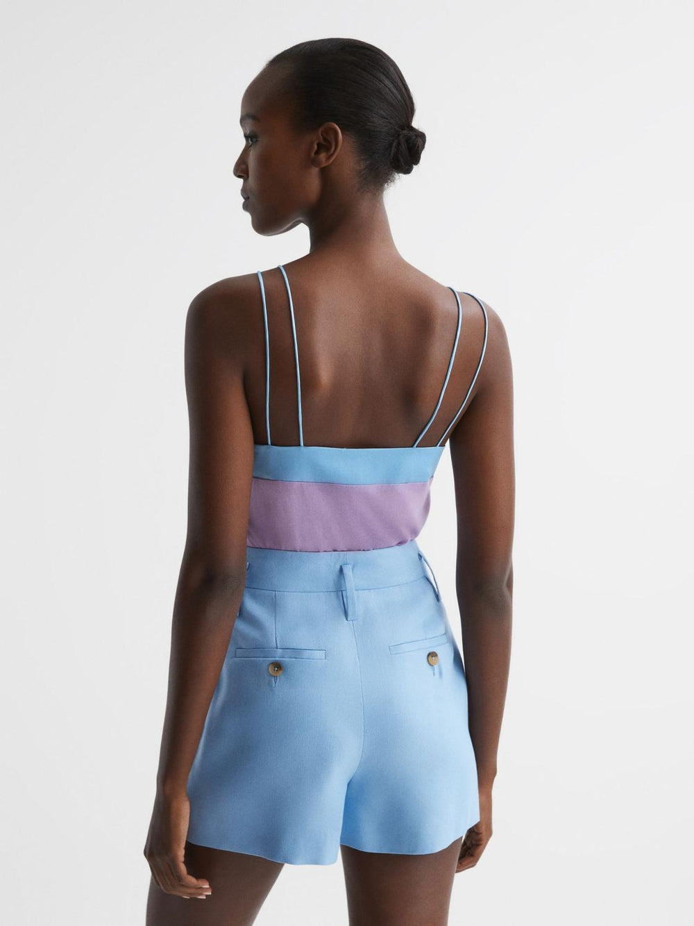 Reiss T-Shirts & Vests | Payton Silk Blend Colourblock Vest Lilac/blue - Women