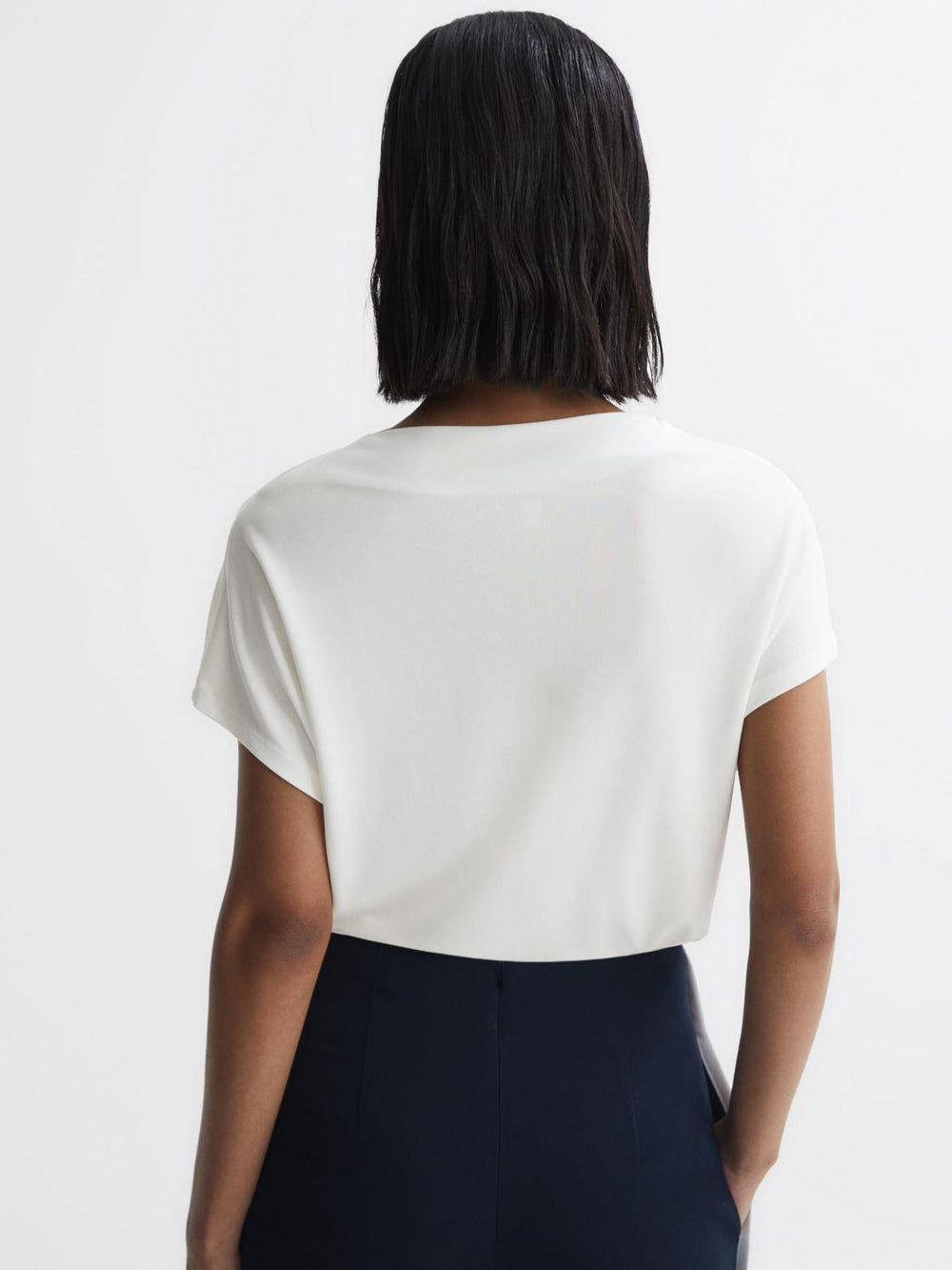 Reiss T-Shirts & Vests | Poppy High Neck Jersey Top Cream - Women