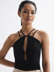 Reiss T-Shirts & Vests | Raquel Strappy Cut-Out Top Black - Women