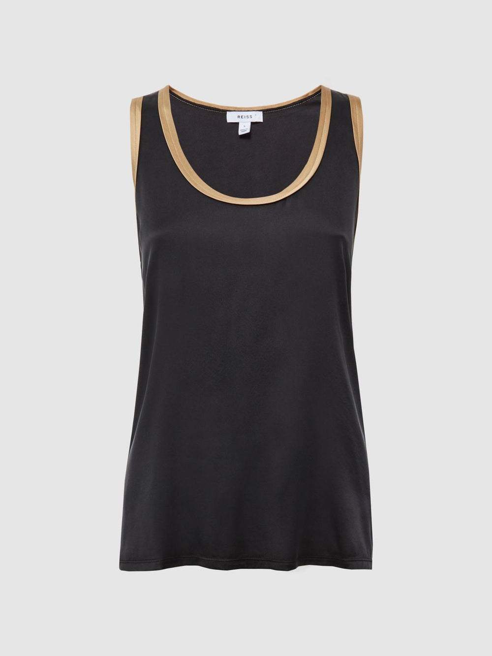 Reiss T-Shirts & Vests | Riley Silk Front Vest Aqua - Women