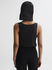 Reiss T-Shirts & Vests | Riley Silk Front Vest Aqua - Women