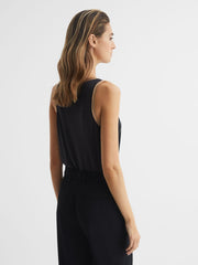 Reiss T-Shirts & Vests | Riley Silk Front Vest Aqua - Women