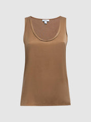 Reiss T-Shirts & Vests | Riley Silk Front Vest Bronze - Women