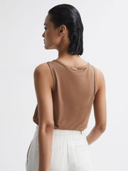 Reiss T-Shirts & Vests | Riley Silk Front Vest Bronze - Women