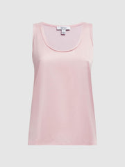 Reiss T-Shirts & Vests | Riley Silk Front Vest Pale Pink - Women