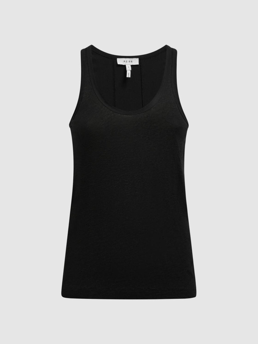 Reiss T-Shirts & Vests | Taloulah Linen Crew Neck Vest Black - Women