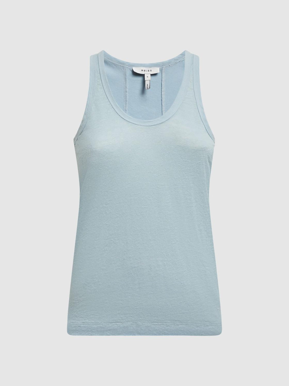 Reiss T-Shirts & Vests | Taloulah Linen Crew Neck Vest Blue - Women