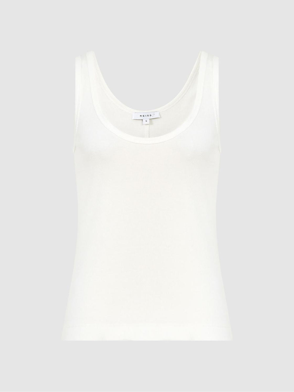 Reiss T-Shirts & Vests | Violet Scoop Neck Ribbed Jersey Vest Top Aqua - Women