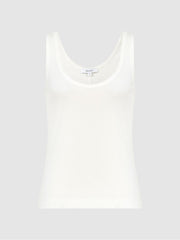 Reiss T-Shirts & Vests | Violet Scoop Neck Ribbed Jersey Vest Top Aqua - Women