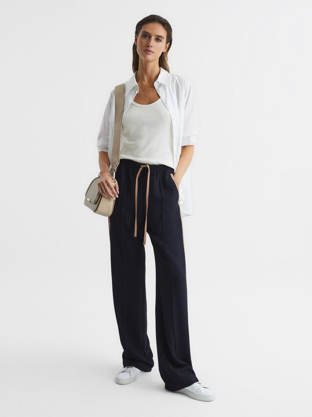 Reiss T-Shirts & Vests | Violet Scoop Neck Ribbed Jersey Vest Top Aqua - Women