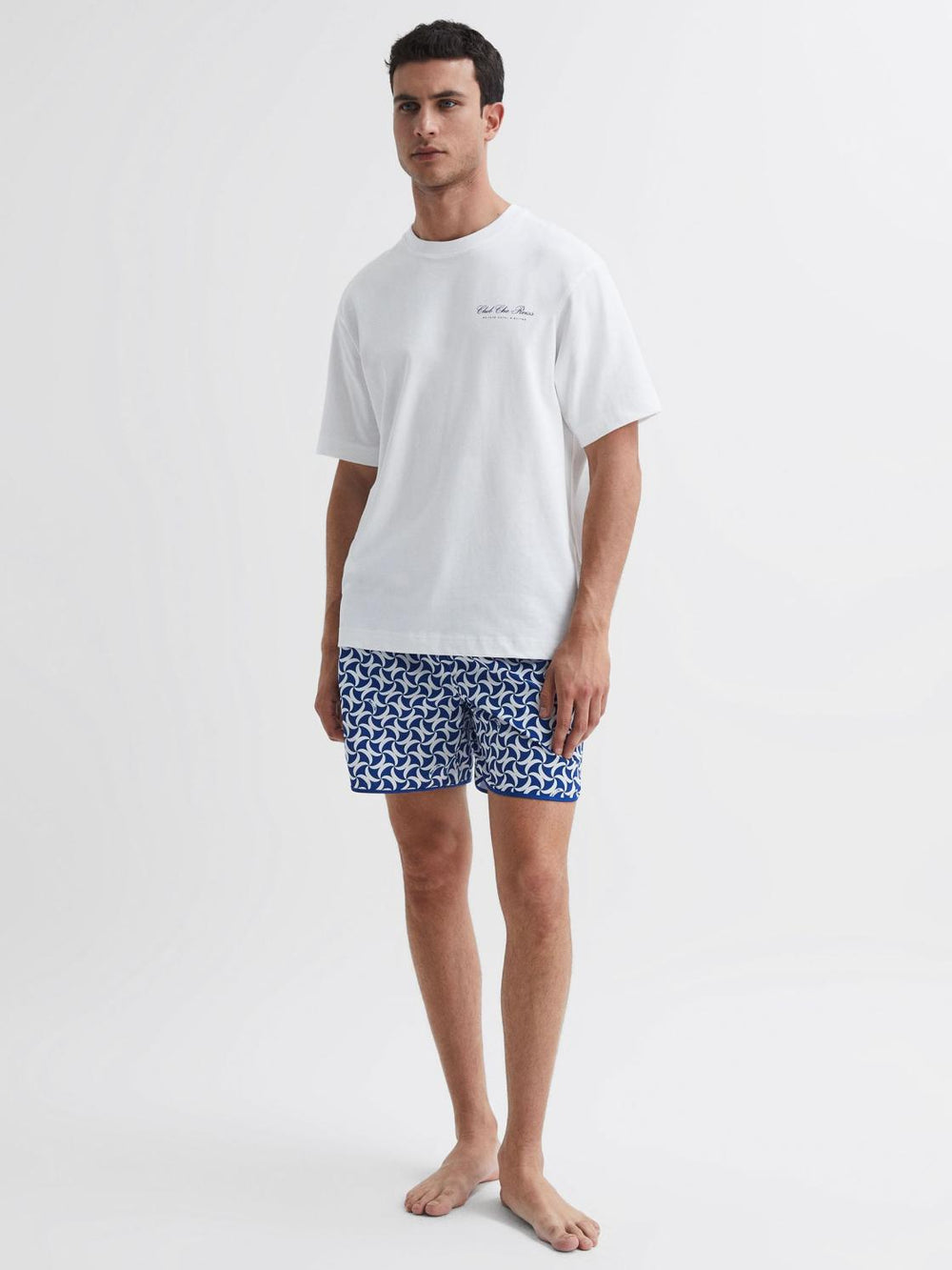 Reiss T-Shirts | Villa Reiss | Ché Motif Crew Neck T-Shirt Off White - Men