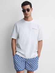 Reiss T-Shirts | Villa Reiss | Ché Motif Crew Neck T-Shirt Off White - Men
