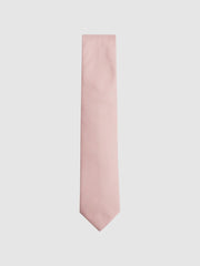 Reiss Ties & Pocket Squares | Ceremony Textured Silk Tie Soft Pink - Men