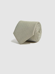 Reiss Ties & Pocket Squares | Ceremony Textured Silk Tie Soft Sage - Men
