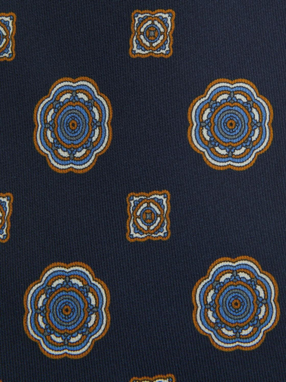 Reiss Ties & Pocket Squares | Imperio Medallion Printed Silk Tie Chocolate - Men