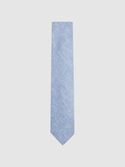 Reiss Ties & Pocket Squares | Lazzaro Linen Tie Soft Blue Melange - Men