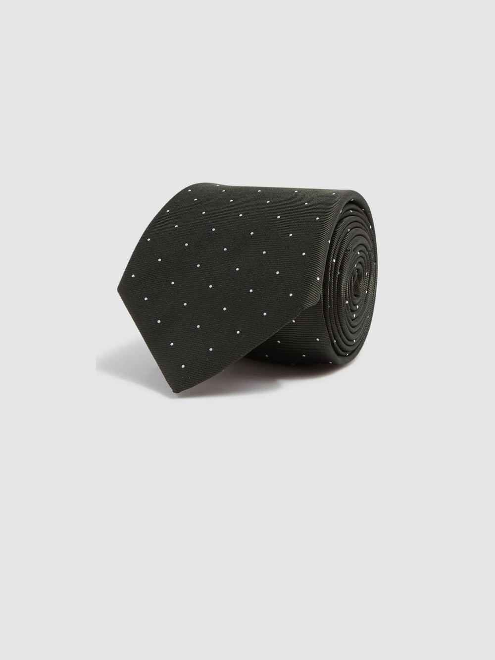 Reiss Ties & Pocket Squares | Liam Silk Polka Dot Tie Dark Green - Men