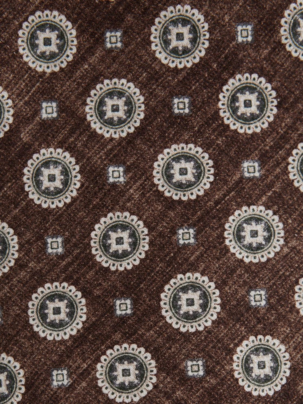 Reiss Ties & Pocket Squares | Lucere Medallion Printed Silk Tie Tobacco Melange - Men