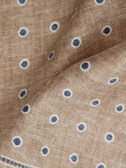 Reiss Ties & Pocket Squares | Marino Silk Polka Dot Print Pocket Square Oatmeal Melange - Men