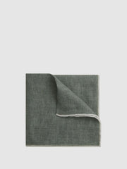 Reiss Ties & Pocket Squares | Piazza Linen Plain Pocket Square Blue Melange - Men