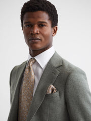 Reiss Ties & Pocket Squares | Porto Silk Polka Dot Print Tie Oatmeal Melange - Men