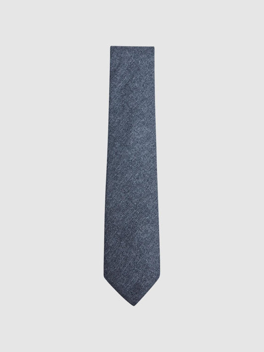 Reiss Ties & Pocket Squares | Saturn Wool-Silk Blend Tie Airforce Blue - Men