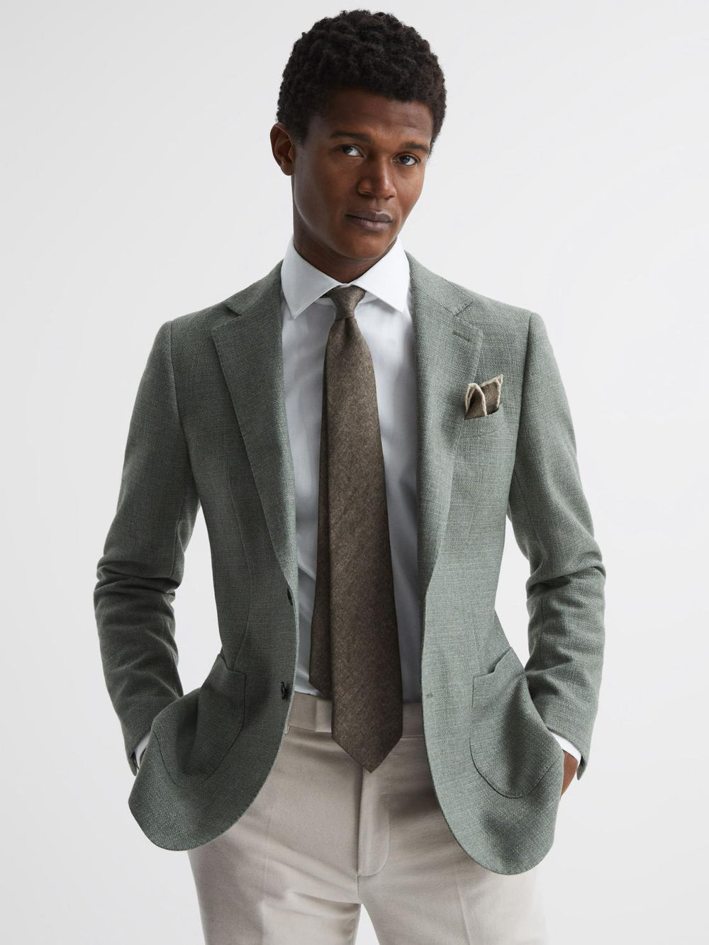 Reiss Ties & Pocket Squares | Saturn Wool-Silk Blend Tie Airforce Blue - Men