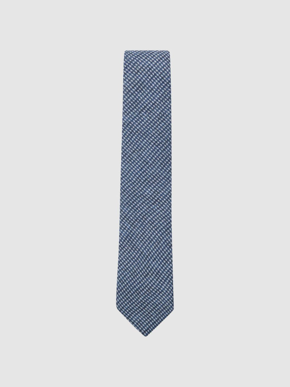 Reiss Ties & Pocket Squares | Vasto Linen Puppytooth Tie Airforce Blue - Men