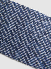 Reiss Ties & Pocket Squares | Vasto Linen Puppytooth Tie Airforce Blue - Men