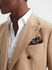 Reiss Ties & Pocket Squares | Villora Silk Medallion Print Pocket Square Chocolate - Men