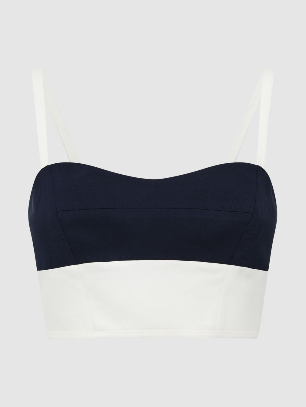 Reiss Tops | Amara Colourblock Cropped Top Navy/white - Women