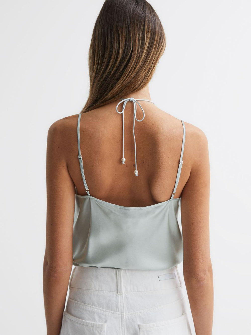 Reiss Tops | Arina Paige Silk Beaded Vest Ice Flow - Women