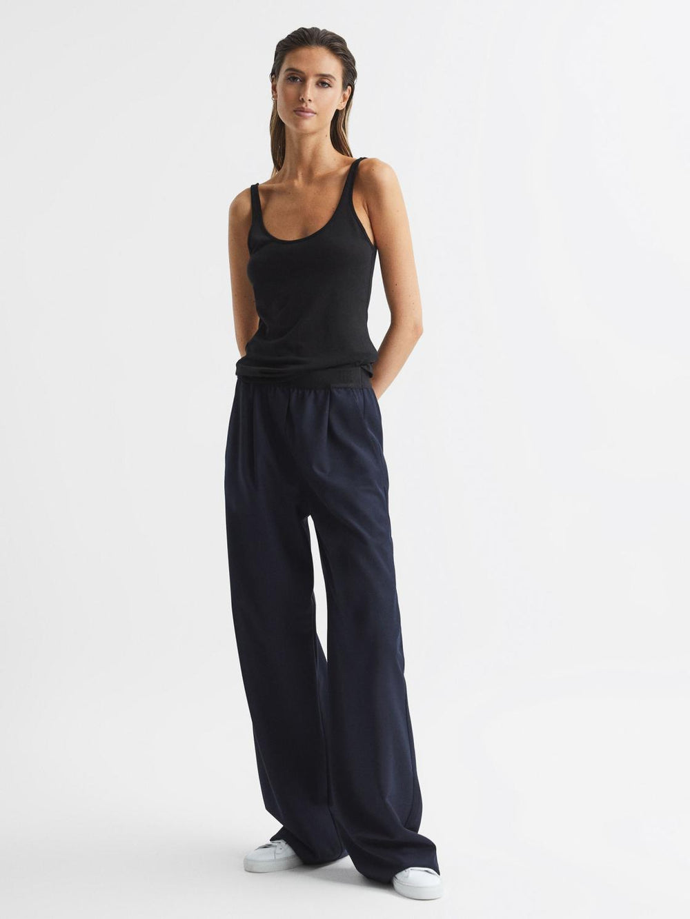 Reiss Tops | Arla Scoop Neck Second Skin Vest Top Black - Women