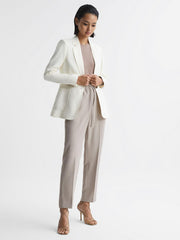 Reiss Tops | Bebe Long Sleeve Crew Neck Top Taupe - Women