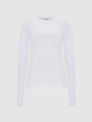 Reiss Tops | Bebe Long Sleeve Crew Neck Top White - Women