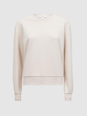 Reiss Tops | Brandy Cotton Blend Sweatshirt Ivory - Women
