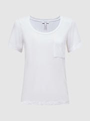 Reiss Tops | Camilla Linen Short Sleeve T-Shirt White - Women