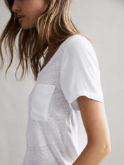 Reiss Tops | Camilla Linen Short Sleeve T-Shirt White - Women