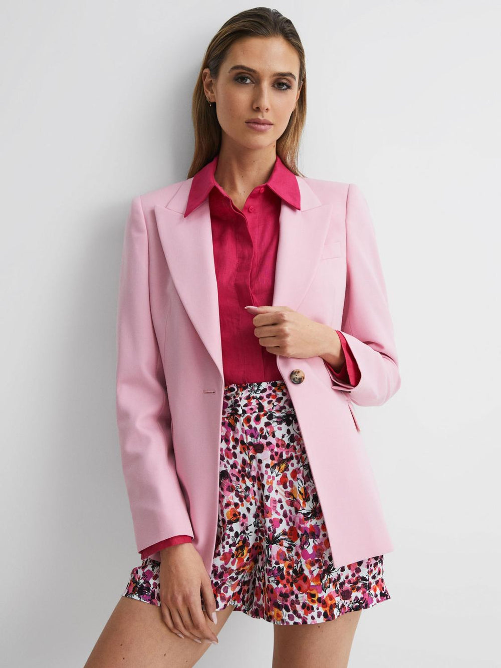 Reiss Tops | Cammie Oversized Linen Shirt Fuschia - Women