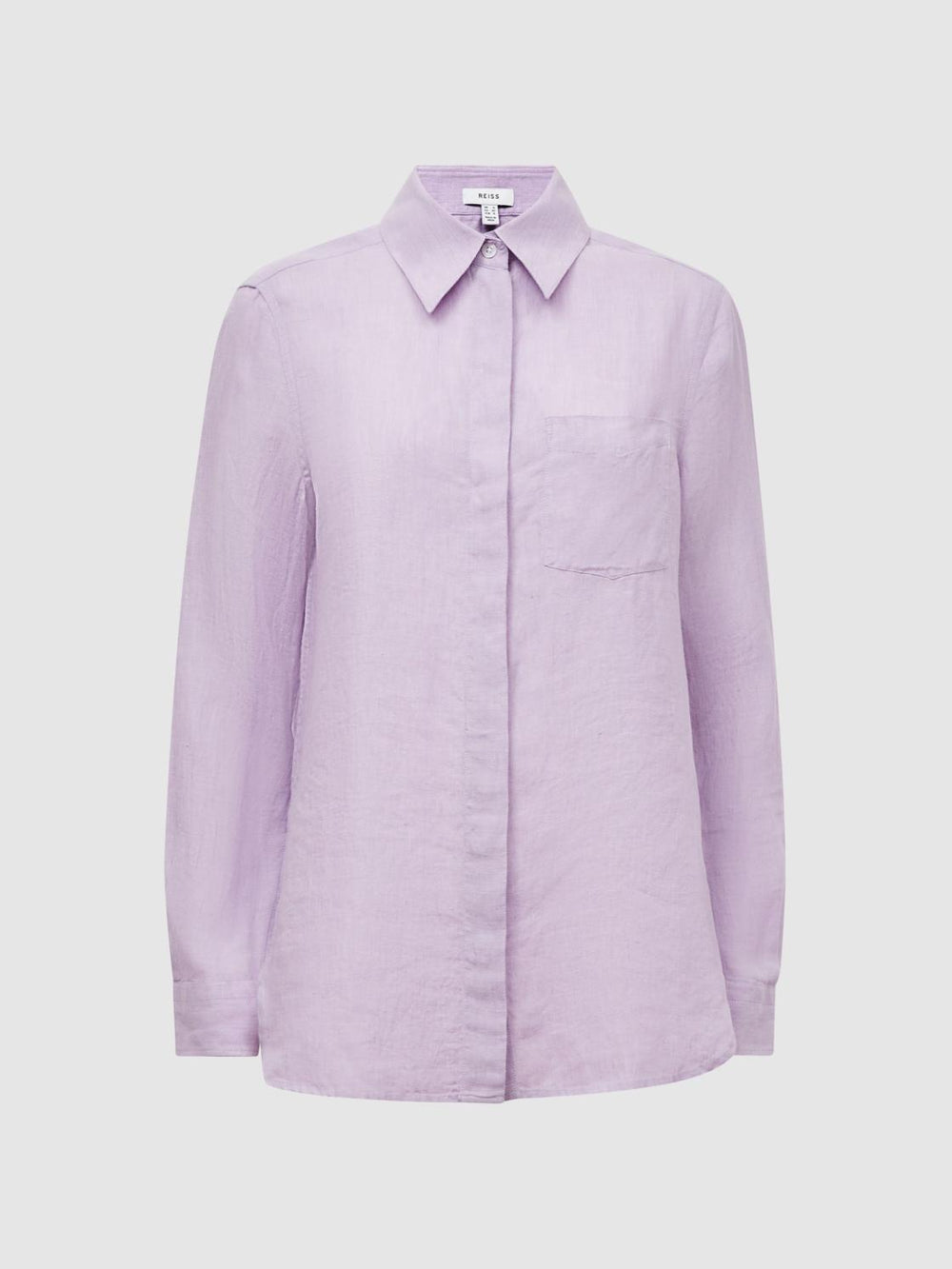 Reiss Tops | Campbell Linen Shirt Lilac - Women