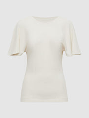 Reiss Tops | Connie Fluid Sleeve T-Shirt Ivory - Women