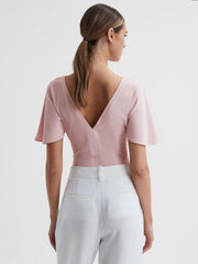 Reiss Tops | Connie Fluid Sleeve T-Shirt Light Pink - Women