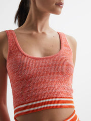 Reiss Tops | Cosmos Ophelia The Upside Knitted Cropped Top Pink - Women