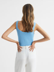 Reiss Tops | Daisy Sweetheart Neck Top Blue - Women
