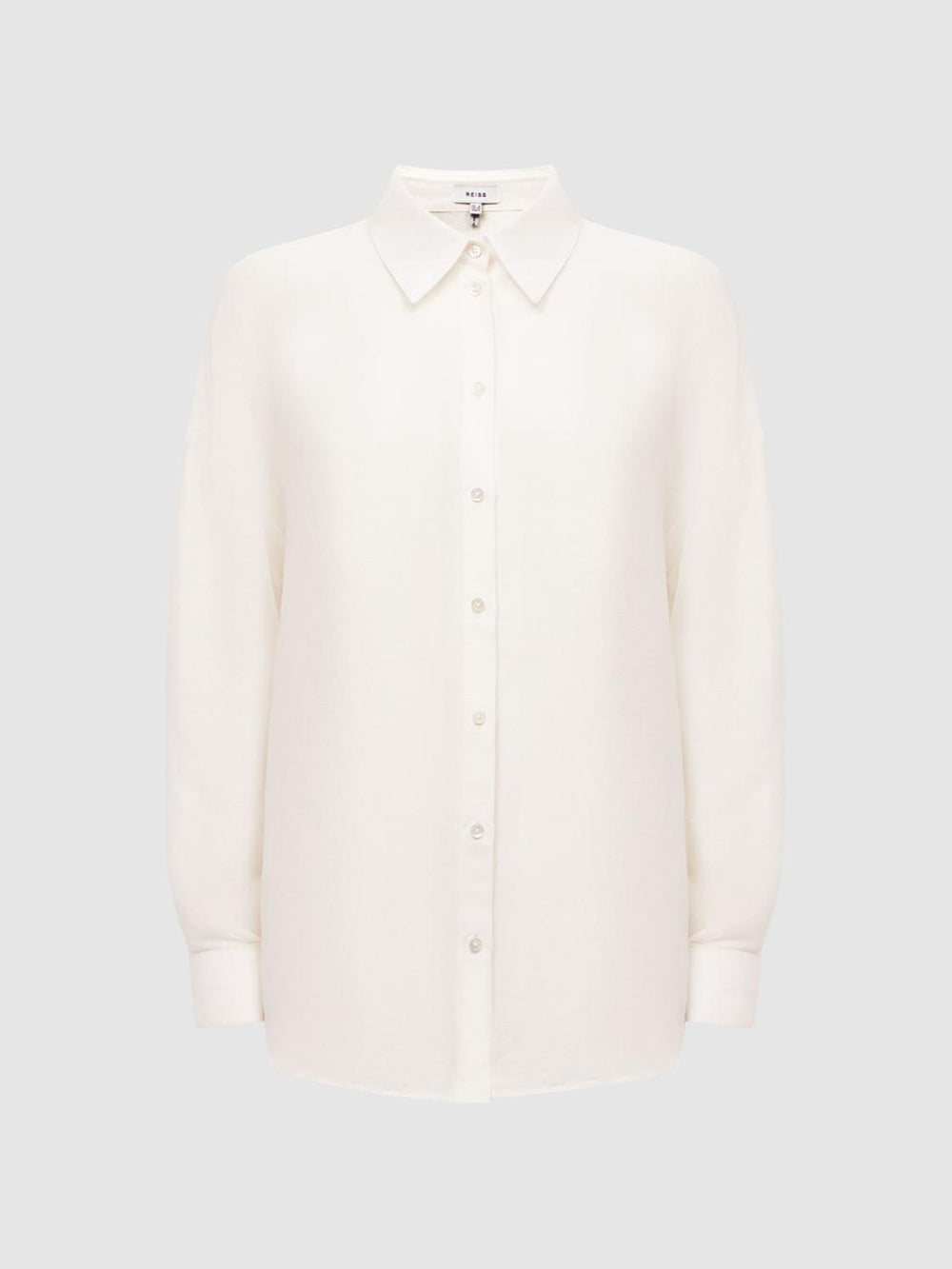 Reiss Tops | Ellis Oversized Long Sleeve Shirt Ivory - Women