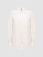 Reiss Tops | Ellis Oversized Long Sleeve Shirt Ivory - Women
